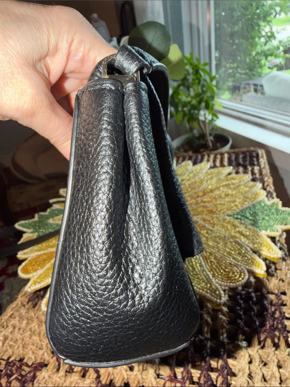 kate spade Black Pebbled Leather Crossbody with Front Zip